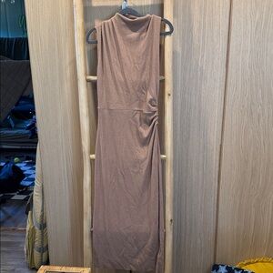 Elegant tan Sleeveless Dress